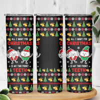 My Two Front Teeth Christmas Design Skinny Tumbler Xmas Holiday Patterns - Wonder Print Shop