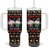 My Two Front Teeth Christmas Design Tumbler With Handle Xmas Holiday Patterns - Wonder Print Shop