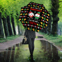My Two Front Teeth Christmas Design Umbrella Xmas Holiday Patterns - Wonder Print Shop