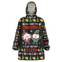 My Two Front Teeth Christmas Design Wearable Blanket Hoodie Xmas Holiday Patterns - Wonder Print Shop