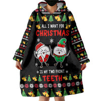My Two Front Teeth Christmas Design Wearable Blanket Hoodie Xmas Holiday Patterns - Wonder Print Shop