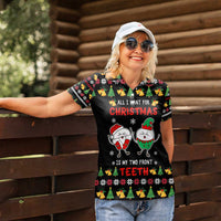 My Two Front Teeth Christmas Design Women Polo Shirt Xmas Holiday Patterns - Wonder Print Shop
