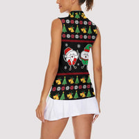 My Two Front Teeth Christmas Design Women Sleeveless Polo Shirt Xmas Holiday Patterns - Wonder Print Shop