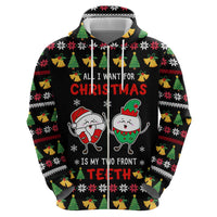My Two Front Teeth Christmas Design Zip Hoodie Xmas Holiday Patterns - Wonder Print Shop
