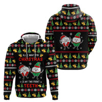 My Two Front Teeth Christmas Design Zip Hoodie Xmas Holiday Patterns - Wonder Print Shop
