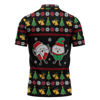 My Two Front Teeth Christmas Design Zipper Polo Shirt Xmas Holiday Patterns - Wonder Print Shop