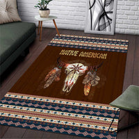 Native Skull Christmas Design Area Rug Xmas Holiday Patterns - Wonder Print Shop