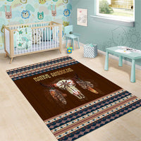Native Skull Christmas Design Area Rug Xmas Holiday Patterns - Wonder Print Shop