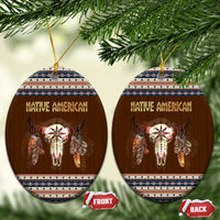 Native Skull Christmas Design Ceramic Ornament Xmas Holiday Patterns - Wonder Print Shop