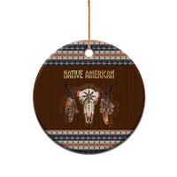 Native Skull Christmas Design Ceramic Ornament Xmas Holiday Patterns - Wonder Print Shop