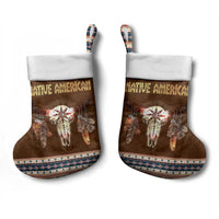 Native Skull Christmas Design Christmas Stocking Xmas Holiday Patterns - Wonder Print Shop