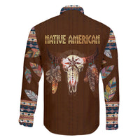 Native Skull Christmas Design Family Matching Off The Shoulder Long Sleeve Dress and Hawaiian Shirt Xmas Holiday Patterns - Wonder Print Shop