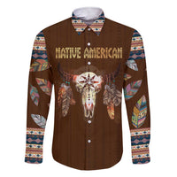 Native Skull Christmas Design Family Matching Short Sleeve Bodycon Dress and Hawaiian Shirt Xmas Holiday Patterns - Wonder Print Shop