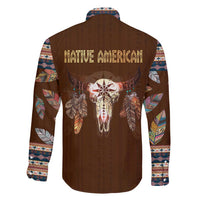 Native Skull Christmas Design Family Matching Short Sleeve Bodycon Dress and Hawaiian Shirt Xmas Holiday Patterns - Wonder Print Shop