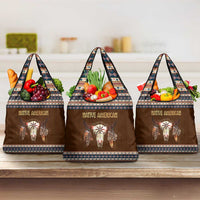 Native Skull Christmas Design Grocery Bag Xmas Holiday Patterns - Wonder Print Shop