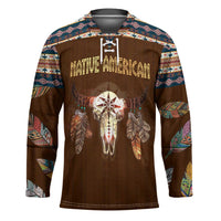 Native Skull Christmas Design Hockey Jersey Xmas Holiday Patterns - Wonder Print Shop