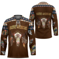 Native Skull Christmas Design Hockey Jersey Xmas Holiday Patterns - Wonder Print Shop