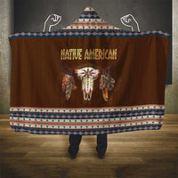 Native Skull Christmas Design Hooded Blanket Xmas Holiday Patterns - Wonder Print Shop