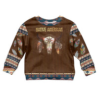 Native Skull Christmas Design Kid Ugly Christmas Sweater Xmas Holiday Patterns - Wonder Print Shop