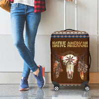 Native Skull Christmas Design Luggage Cover Xmas Holiday Patterns - Wonder Print Shop