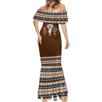 Native Skull Christmas Design Mermaid Dress Xmas Holiday Patterns - Wonder Print Shop