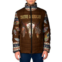 Native Skull Christmas Design Padded Jacket Xmas Holiday Patterns - Wonder Print Shop
