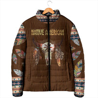 Native Skull Christmas Design Padded Jacket Xmas Holiday Patterns - Wonder Print Shop
