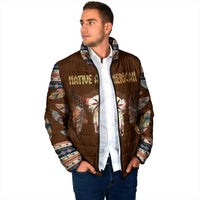 Native Skull Christmas Design Padded Jacket Xmas Holiday Patterns - Wonder Print Shop