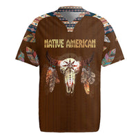 Native Skull Christmas Design Rugby Jersey Xmas Holiday Patterns - Wonder Print Shop