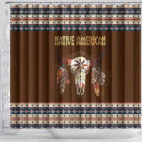 Native Skull Christmas Design Shower Curtain Xmas Holiday Patterns - Wonder Print Shop