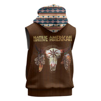 Native Skull Christmas Design Sleeveless Hoodie Xmas Holiday Patterns - Wonder Print Shop