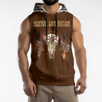 Native Skull Christmas Design Sleeveless Hoodie Xmas Holiday Patterns - Wonder Print Shop