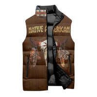 Native Skull Christmas Design Sleeveless Puffer Jacket Xmas Holiday Patterns - Wonder Print Shop