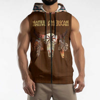 Native Skull Christmas Design Sleeveless Zip Hoodie Xmas Holiday Patterns - Wonder Print Shop