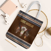 Native Skull Christmas Design Tote Bag Xmas Holiday Patterns - Wonder Print Shop