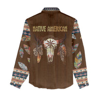 Native Skull Christmas Design Women Casual Shirt Xmas Holiday Patterns - Wonder Print Shop