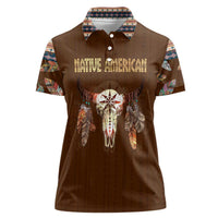 Native Skull Christmas Design Women Polo Shirt Xmas Holiday Patterns - Wonder Print Shop