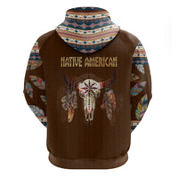 Native Skull Christmas Design Zip Hoodie Xmas Holiday Patterns - Wonder Print Shop
