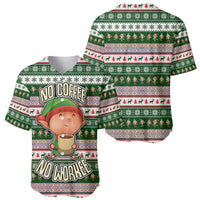 No Coffee No Workee Christmas Design Baseball Jersey Xmas Holiday Patterns - Wonder Print Shop