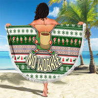 No Coffee No Workee Christmas Design Beach Blanket Xmas Holiday Patterns - Wonder Print Shop
