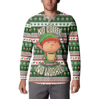 No Coffee No Workee Christmas Design Button Sweatshirt Xmas Holiday Patterns - Wonder Print Shop