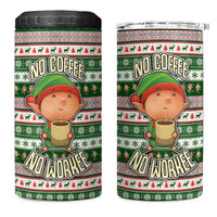 No Coffee No Workee Christmas Design 4 in 1 Can Cooler Tumbler Xmas Holiday Patterns - Wonder Print Shop