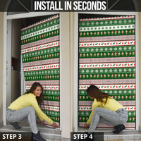 No Coffee No Workee Christmas Design Door Cover Xmas Holiday Patterns - Wonder Print Shop