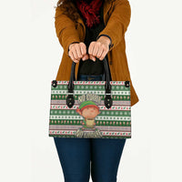 No Coffee No Workee Christmas Design Leather Bag Xmas Holiday Patterns - Wonder Print Shop