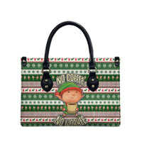 No Coffee No Workee Christmas Design Leather Bag Xmas Holiday Patterns - Wonder Print Shop