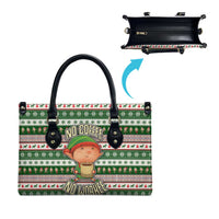 No Coffee No Workee Christmas Design Leather Bag Xmas Holiday Patterns - Wonder Print Shop