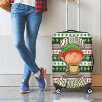 No Coffee No Workee Christmas Design Luggage Cover Xmas Holiday Patterns - Wonder Print Shop