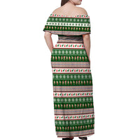 No Coffee No Workee Christmas Design Off Shoulder Maxi Dress Xmas Holiday Patterns - Wonder Print Shop