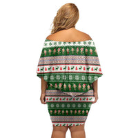 No Coffee No Workee Christmas Design Off Shoulder Short Dress Xmas Holiday Patterns - Wonder Print Shop