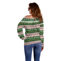 No Coffee No Workee Christmas Design Off Shoulder Sweater Xmas Holiday Patterns - Wonder Print Shop